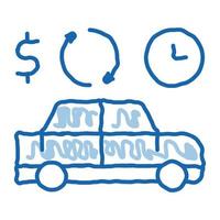 Geld parken doodle Symbol handgezeichnete Abbildung vektor