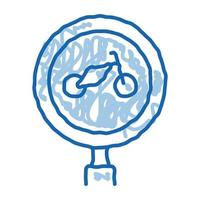 Straßenschild Fahrrad Doodle Symbol handgezeichnete Abbildung vektor