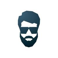 Avatar des bärtigen Mannes. Hipster-Ikone mit Sonnenbrille. vektor