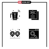4 kreative Symbole moderne Zeichen und Symbole der Mixer-Restaurant-Wifi-Getränkestraße editierbare Vektordesign-Elemente vektor