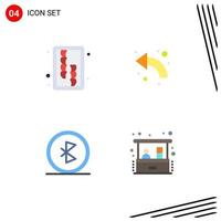 4 kreative Symbole, moderne Zeichen und Symbole zum Hacken von Bluetooth-Werkzeugen, gebogene Verbindung, editierbare Vektordesign-Elemente vektor