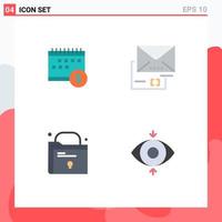 4 flaches Icon-Konzept für mobile Websites und Apps Kalender Mail Geldanhänge Datei editierbare Vektordesign-Elemente vektor