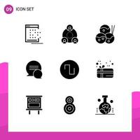 9 kreative Symbole moderne Zeichen und Symbole von Wellenton Menschen Nachrichten chatten editierbare Vektordesign-Elemente vektor