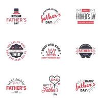 Happy Fathers Day Wertschätzung Vektor Text Banner 9 Schwarzer und rosa Hintergrund für Poster Flyer Marketing Grußkarten editierbare Vektordesign-Elemente