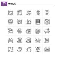 25 Office Icon Set Vektorhintergrund vektor