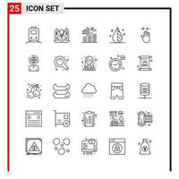 25 allgemeine Symbole für Website-Design Print und mobile Apps 25 Gliederungssymbole Zeichen isoliert auf weißem Hintergrund 25 Symbolpaket kreativer schwarzer Symbolvektorhintergrund vektor