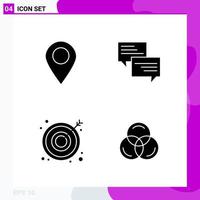 Solid Icon Set Packung mit 4 Glyphen-Icons isoliert auf weißem Hintergrund für Web-Print und mobile kreative schwarze Icon-Vektor-Hintergrund vektor