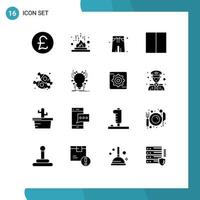 uppsättning av 16 modern ui ikoner symboler tecken för insekt mat simma kostym efterrätt layout redigerbar vektor design element