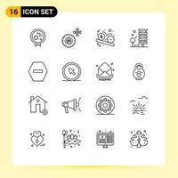 Aktienvektor-Icon-Pack mit 16 Zeilenzeichen und Symbolen für das Verbot von City-Dollar-Gebäuden in der Landwirtschaft editierbare Vektordesign-Elemente vektor