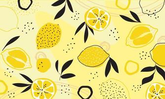 tropiska sömlösa mönster med gula citroner vektor