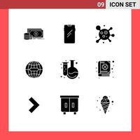 9 kreativ ikoner modern tecken och symboler av kemi internet samsung klot jord redigerbar vektor design element