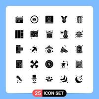Aktienvektor-Icon-Pack mit 25 Zeilenzeichen und Symbolen für bearbeitbare Vektordesign-Elemente für Bandführer-Ghost-Award-Gewinner vektor