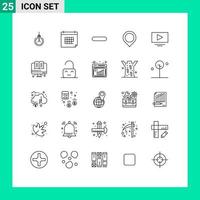 25 kreativ ikoner modern tecken och symboler av mark Karta dag plats minus- redigerbar vektor design element