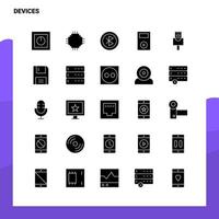 25 Geräte-Icon-Set solide Glyphen-Icon-Vektor-Illustrationsvorlage für Web- und mobile Ideen für Unternehmen vektor