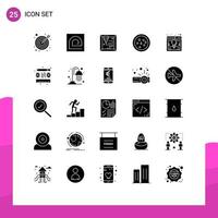 Stock Vector Icon Pack mit 25 Linienzeichen und Symbolen für kreative Online-Maschinenkunden Thanksgiving editierbare Vektordesign-Elemente