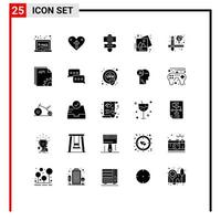 Stock-Vektor-Icon-Pack mit 25 Zeilenzeichen und Symbolen für Werkzeuge kreative Urlaubskunst Foto-editierbare Vektordesign-Elemente vektor