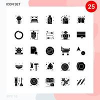Vektorpaket mit 25 Symbolen im soliden Stil kreatives Glyphenpaket isoliert auf weißem Hintergrund für Web und mobile kreative schwarze Symbolvektorhintergrund vektor