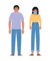 Avatar Mann und Frau mit Kopfschmerz Design vektor
