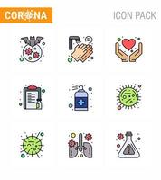 25 Coronavirus-Notfall-Iconset blaues Design wie Papiermedizin Zwanzig Sekunden Liste Gesundheitsversorgung virales Coronavirus 2019nov-Krankheitsvektor-Designelemente vektor