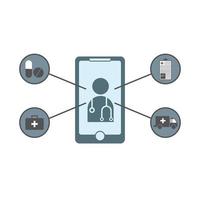 e-hälsovårdstjänster ikoner vektor
