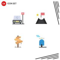 4 kreativ ikoner modern tecken och symboler av bil styrelse område Framgång tecken redigerbar vektor design element