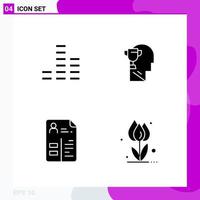 Solid Icon Set Packung mit 4 Glyphen-Icons isoliert auf weißem Hintergrund für Web-Print und mobile kreative schwarze Icon-Vektor-Hintergrund vektor