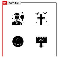 4 allmän ikoner för hemsida design skriva ut och mobil appar 4 glyf symboler tecken isolerat på vit bakgrund 4 ikon packa kreativ svart ikon vektor bakgrund