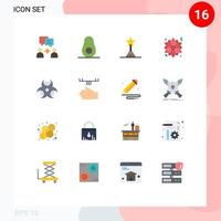 16 universell platt färger uppsättning för webb och mobil tillämpningar bad physic livstid prestationer utbildning julstjärna redigerbar packa av kreativ vektor design element