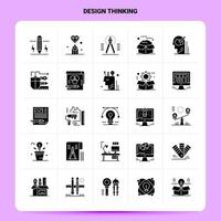 solide 25 Design Thinking Icon Set Vektor Glyphe Stil Design schwarze Icons Set Web und mobile Geschäftsideen Design Vektor Illustration