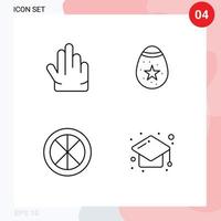 4 kreativ ikoner modern tecken och symboler av fingrar hushåll fågel ägg fönster redigerbar vektor design element
