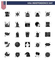 uppsättning av 25 USA dag ikoner amerikan symboler oberoende dag tecken för båge grill hus bbq mat redigerbar USA dag vektor design element