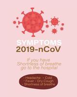 2019 ncov virus symptome design vektor