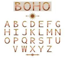 en modern boho vågig alfabet tillverkad från huvudstad brev. perfekt för affischer, reklam, motiverande kort, hälsning kort, kreativ font. vektor