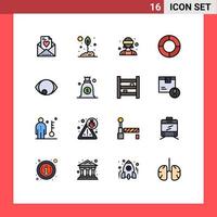 16 kreativ ikoner modern tecken och symboler av mänsklig öga avatar paj Diagram redigerbar kreativ vektor design element