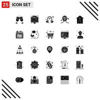 uppsättning av 25 modern ui ikoner symboler tecken för hus avslappning papper ansiktsbehandling mask skönhet redigerbar vektor design element