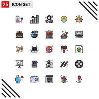 25 kreative Symbole moderne Zeichen und Symbole von Bild-ID-Statistiken Benutzersuche editierbare Vektordesign-Elemente vektor