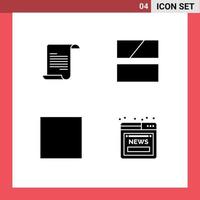 4 kreative Symbole moderne Zeichen und Symbole des Datei-Multimedia-Bearbeitungslayouts stoppen editierbare Vektordesign-Elemente vektor