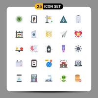25 universell platt Färg tecken symboler av android smart telefon flagga telefon falla redigerbar vektor design element