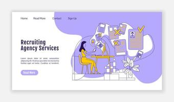 Landingpage für Personalvermittlungsdienste vektor