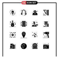 16 kreativ ikoner modern tecken och symboler av gitarr klassisk hörlurar verktyg utbildning redigerbar vektor design element
