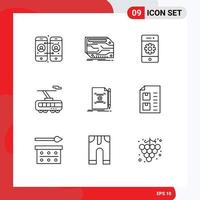 9 kreativ ikoner modern tecken och symboler av notera tåg cell smart smartphone redigerbar vektor design element