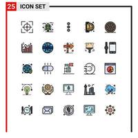uppsättning av 25 modern ui ikoner symboler tecken för paj bageri app spela roligt redigerbar vektor design element