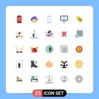 25 tematiska vektor platt färger och redigerbar symboler av handla logga in smart telefon id användare redigerbar vektor design element