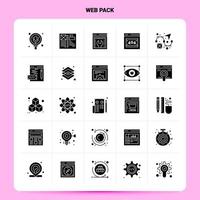 solide 25 Web Pack Icon Set Vektor Glyphe Stil Design schwarze Icons Set Web und mobile Geschäftsideen Design Vektor Illustration