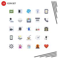 Stock Vector Icon Pack mit 25 Zeilenzeichen und Symbolen für Währungskurse griechische Produkte Spalte Zeit editierbare Vektordesign-Elemente