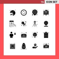 16 kreativ ikoner modern tecken och symboler av uppkopplad tidning laboratorium Nyheter stift redigerbar vektor design element