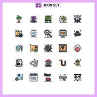 Stock Vector Icon Pack mit 25 Zeilenzeichen und Symbolen für das Resume Education Festival zurück zur Schulbildung editierbare Vektordesign-Elemente
