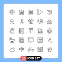 uppsättning av 25 modern ui ikoner symboler tecken för lagring moln marknadsföring sax grafisk design redigerbar vektor design element