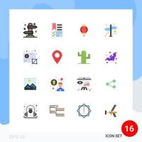 16 thematische flache Vektorfarben und editierbare Symbole der Audio-Navigationsseite Richtung Chinesisch editierbares Paket kreativer Vektordesign-Elemente vektor