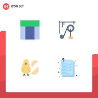4 flaches Symbolkonzept für mobile Websites und Apps Layout Huhn Website Wissenschaft Baby editierbare Vektordesign-Elemente vektor